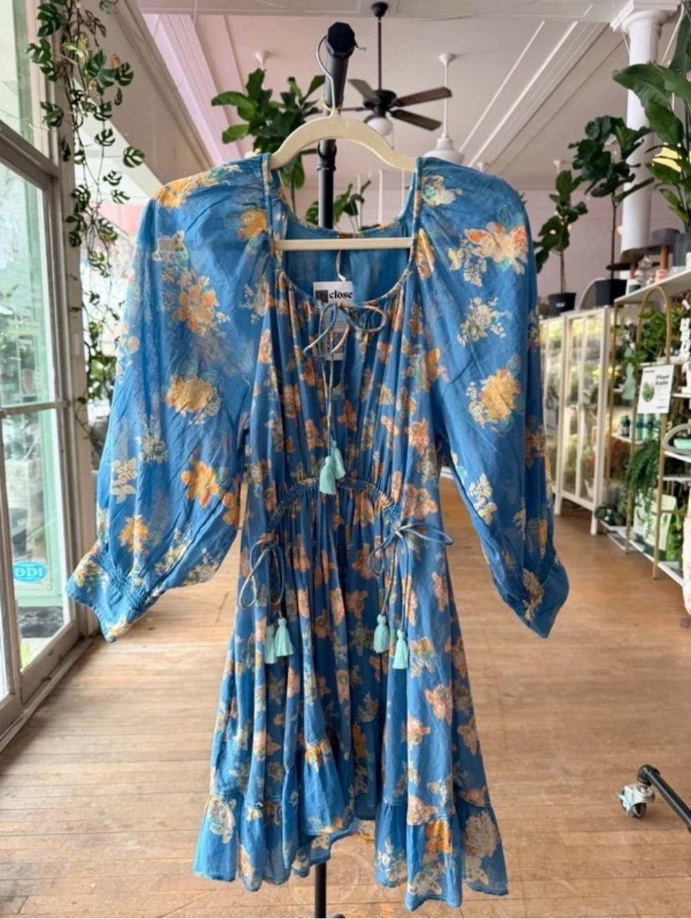Free People Blue Floral Boho Dress Size S